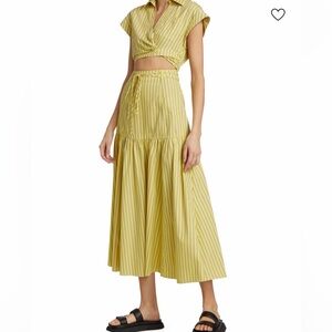 Derek Lam 10 Crosby Charlene Yellow Striped
Cutout Shirt Dress | Size US 2